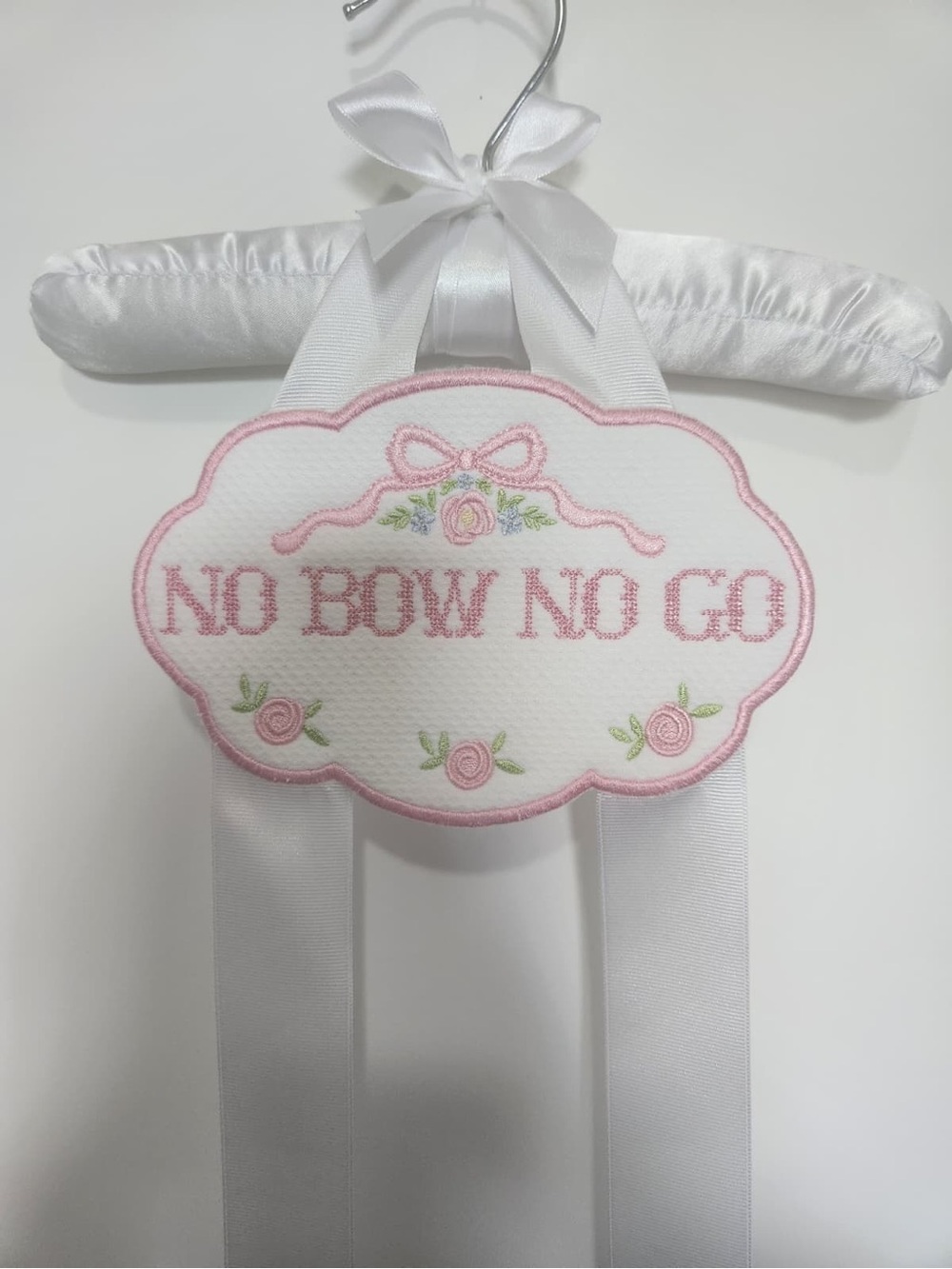 Girls Hair Bow Holder “No Bow No Go” Bow organizer